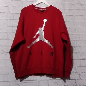Nike Air Red and Silver Men's Sweatshirt